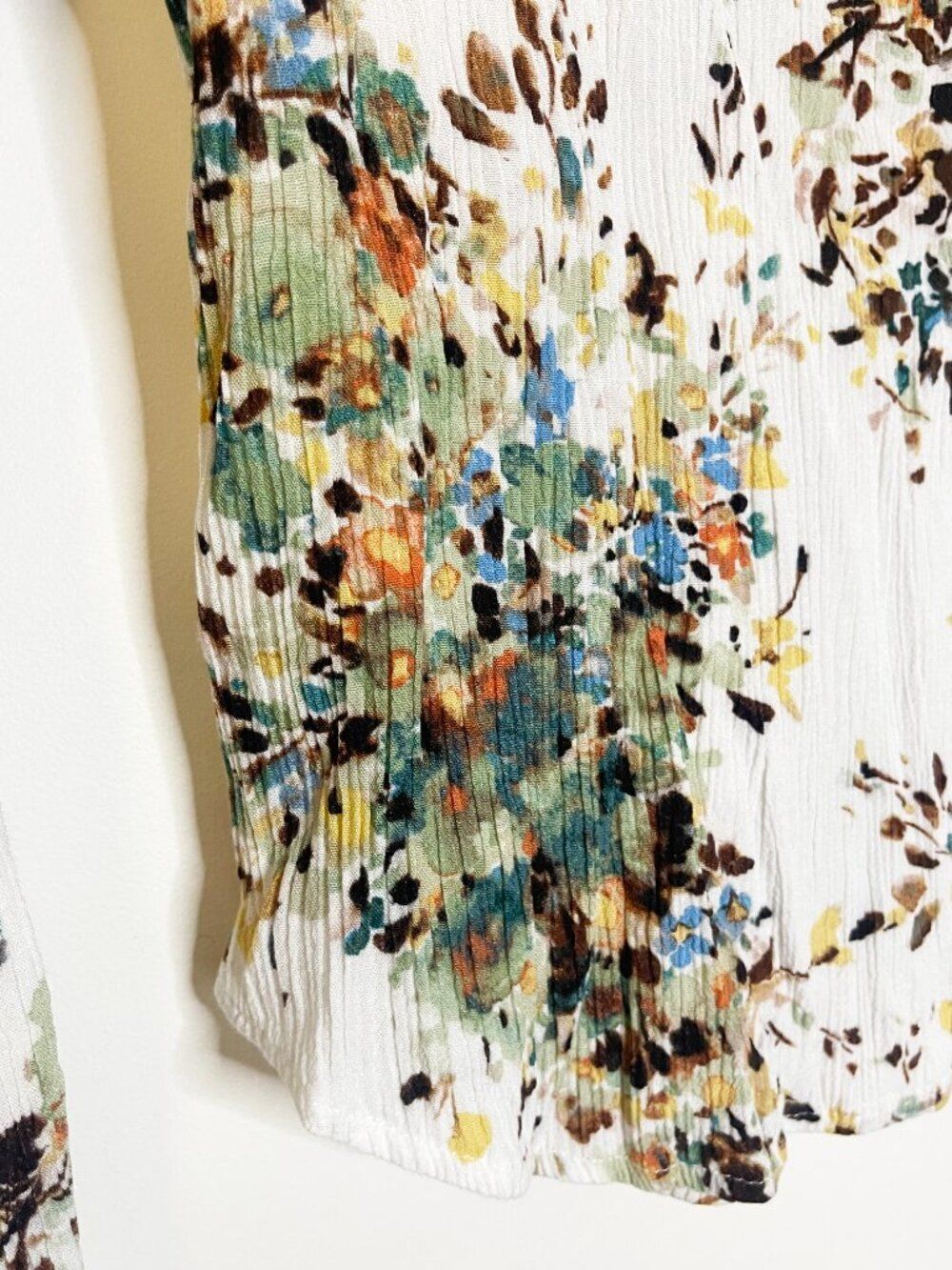 Lovestitch Floral Peasant Blouse Size Small Boho Bell Sleeve Tassel Tie Top - Picture 6 of 9